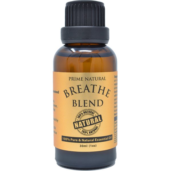 Prime Natural Breathe Essential Oil Blend 1oz - Pure, Undiluted, Therapeutic Grade for Aromatherapy, Scents & Diffuser - Sinus Relief, Allergy, Congestion, Cold, Cough, Headache