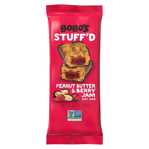 Bobo's Oat Stuff'd Bars (Peanut Butter & Jelly, 12 Pack of 2.5 oz Bars) Gluten Free Whole Grain Rolled Oat Bars - Great Tasting Vegan On-The-Go Snack