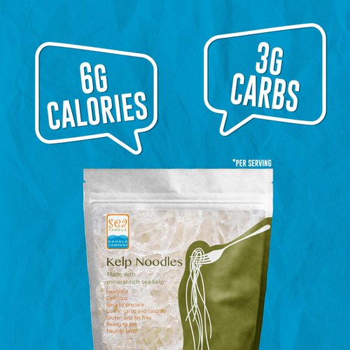 Sea Tangle Kelp Noodles (12oz) - Low Calorie Asian Noodles for Healthy Noodle Dishes - Gluten Free, Keto Noodle Sub for Rice Noodles, Glass Noodles, Pad Thai Noodles, Vermicelli