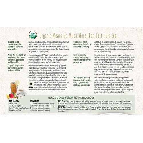 Davidson's Organics, Spiced Peach, 100-count Unwrapped Tea Bags