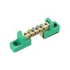 MECCANIXITY Terminal Ground Bar Screw Block Barrier Brass 4 Positions Green for Electrical Distribution