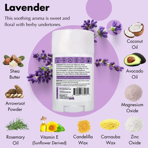 MONA BRANDS All Natural Deodorant For Women & Men | For Sensitive Skin | No Aluminum or Baking Soda | (LAVENDER 1.76 Oz)