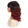 Apoze Short Wig With Bangs For Women,Synthetic Cosplay Bob Wigs,Curly Hair Wigs For Daily Party Use,Natural Looking Heat Resistant Shoulder Length Wig(Ombre Red Highlight)