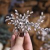 Jakawin Rhinestone Bride Wedding Hair Pice Crystal Hair Comb Bridal Hair Accessories for Women HC088 (Silver)