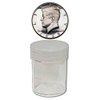 Coin Tubes (5) BCW Brand Round Clear Plastic (Half Dollars) Size Coin Storage Tube Holders with Screw on Lid