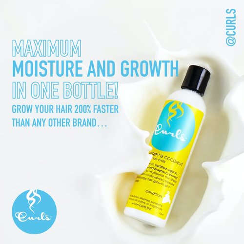 Curls Blueberry Bliss Blueberry & Coconut Hair Milk - 8 fl oz, Leave In Conditioner and Styler, Moisturizing & Nourishing, for Curly, Natural, and Coily Hair