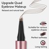 2Pcs Microblading Eyebrow Pen, Long-Lasting Waterproof Eyebrow Pencil with 4-Fork-Tip for 3D Realistic Brow, Easily Create Natural Hair-Like Brow Last All-Day, Eye Brow Pencils for Women -Dark Brown