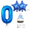 Daimay 16th Birthday Party Decorations Blue Happy Birthday Banner Flag Latex Confetti Balloons Number 16 Foil Balloon Star Mylar Balloons Cake Topper for Men Women Anniversary Party Supplies