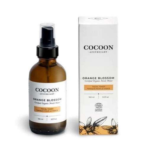COCOON APOTHECARY Orange Blossom Facial Toner, Ecocert Cosmos Organic, Balance Oil Levels, Oily/Combination Skin, Calm + Cool, Orange Blossom (Neroli) Water, 3.3 fl oz