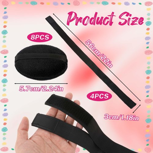 Molain 4 Pcs Black Elastic Bands for Wig for Keeping Wig in Place with Ear Covers, Lace Band for Wig Grip, Lace Band Melting Band for Lace Front for Women Hair