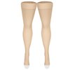 NuVein Medical Compression Stockings, 20-30 mmHg Support, Women & Men Thigh Length Hose, Open Toe, Light Beige, Medium