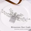 Jeairts Silver Rhinestone Bridal Hair Comb, Crystal Wedding Hair Pieces Sparkly Brides Headpiece Hair Dress Decorative Accessories for Brides and Bridesmaids