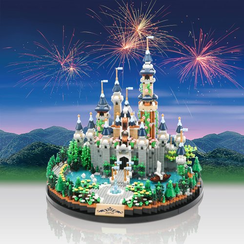 JXRLMB Magic Princess Blue Castle Micro Building Blocks for Adults Mini Building Kit, Creative Display Gift for Women and Kids Ages 14+ 3600 PCS