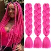 DOREN Jumbo Braiding Hair Extensions for Black Women Synthetic Crochet Braids Hair DIY Box Braids 100g/pc 3Packs/Lot(24Inch, A18 Rose Red)