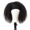 ISEE Hair Afro Kinky Curly Headband Wig Human Hair 180% Density Afro Wigs for Black Women Natural Curls 10A Glueless Human Hair Wigs (18 Inch)