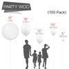PartyWoo White Balloons, 100 pcs Matte White Balloons Different Sizes Pack of 36 Inch 18 Inch 12 Inch 10 Inch 5 Inch White Balloons for Balloon Garland or Balloon Arch as Party Decorations, White-Y13