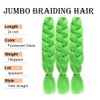 Green Jumbo Braiding Hair 24Inch Synthetic Pre stretched Crochet Braids Hair High Temperature Synthetic Fiber Box Twist Braids Hair Extensions for Woman (24Inch,Lime)