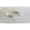 2 small silver rose flower metal alligator hair clip for fine thin hair