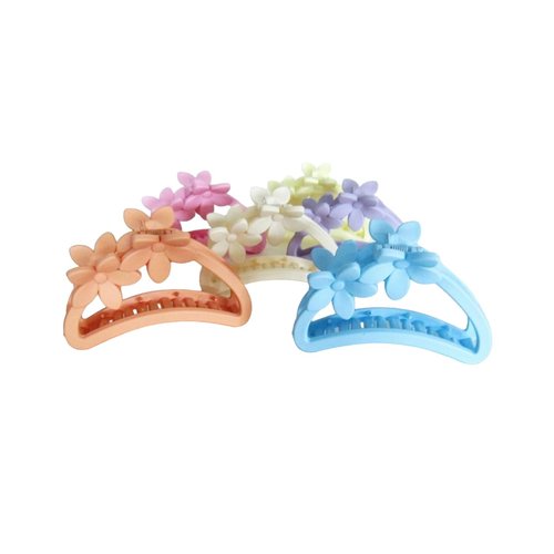 Generic Soft textured Hawaiian flowers hair claw clip (Primary color: Blue)