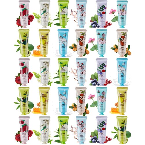 Blcculi 30 Pack Hand Cream Gift Set,Mini Hand Lotion for Dry Cracked Hands,Travel Size Hand Care Cream Fragrance Hand Lotion,Moisturizing Hand Cream for Women,Mothers Day Gifts, Valentine's Day