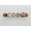 Faship Clear Crystal Rose Gold Plated Floral Small Hair Barrette Clip