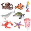 RCOMG 8pcs Sea Animal Figures, Realistic Ocean Animal Figurines Plastic Sea Creature Toys for Kids Cake Topper Decoration