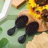 12 Pack Wet Small Hair Brush Hair Combs Set, 6 Detangler Mini Hair Brush Detangling Travel Hair Brush 6 Plastic Fine Wide Hair Combs for Women Men Kids Toddler Girls Baby Curly Hair(Black)
