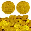 150Pcs Pirate Gold Coins Plastic Bulk St. Patrick's Pirate Gold Coins Novelty Party Favors, Pirate Party, Treasure Hunt Game and Party Favors