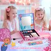 Kids Makeup Sets for Girls - Washable Real Cosmetics Set with Jewelry-Making for Children, Ocean Princess Dress-Up Makeup Bracelet Kits, Ideal Christmas Birthday Gift for 4-12 Year Olds (Blue)