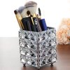 Miaowater Makeup Brush Holder Organizer Cosmetic Brushes Storage Eyeliners Eyebrow Pencil Container Cup (Silver Square)