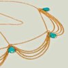 Yheakne Boho Turquoise Headband Gold Layered Tassel Head Chain Gypsy Hair Chain Festival Wedding Headpieces Decorative Headdress Hair Accessories for Women and Teen Girls Gifts