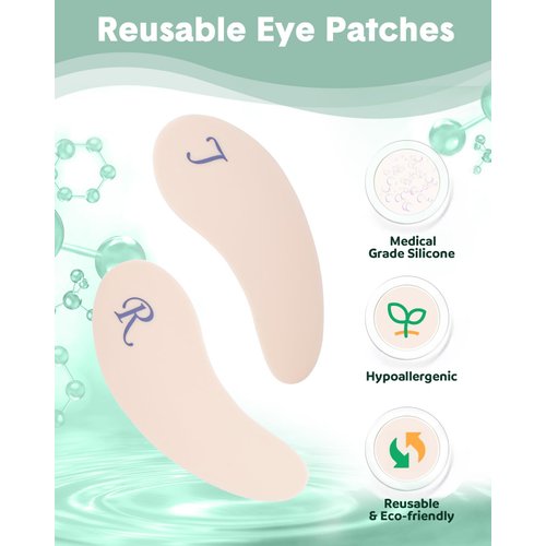 Creamify Reusable Eye Patches, Silicone Under Eye Patches with Lifting Effect to Reduce Wrinkles and Fine Lines, Pair with Metal Eye Cream Applicator,Tin Case