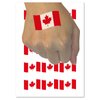 Canada with Waving Flag Cute Temporary Tattoo Water Resistant Fake Body Art Set Collection - 54 1" Tattoos (1 Sheet)