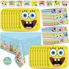Spongebob Birthday Decorations | Spongebob Party Decorations | Spongebob Plates and Napkins for 16, Banner, Tablecloth, Sticker | Officially Licensed