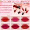 Yishifa 6 Colors Lip Tint Stain Mini Liquid Lipstick, Korean Lip Gloss Moisturizing Natural Velvet Lip Tint, Waterproof Longwear Liquid Blush & Lip Stain, Vivid Color Lip Tint Makeup