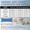 KEKING® Lymphedema Compression Arm Sleeves for Men Women (Pair), No Silicone Dot, 15-20 mmHg Compression Full Arm Support for Lipedema, Edema, Post Surgery Recovery, Swelling, Pain Relief, Beige M