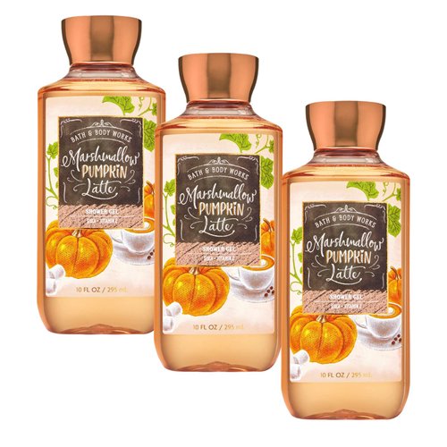 Generic Bath and Body Works Marshmallow Pumpkin Latte shower gel, 10 oz. set of 3