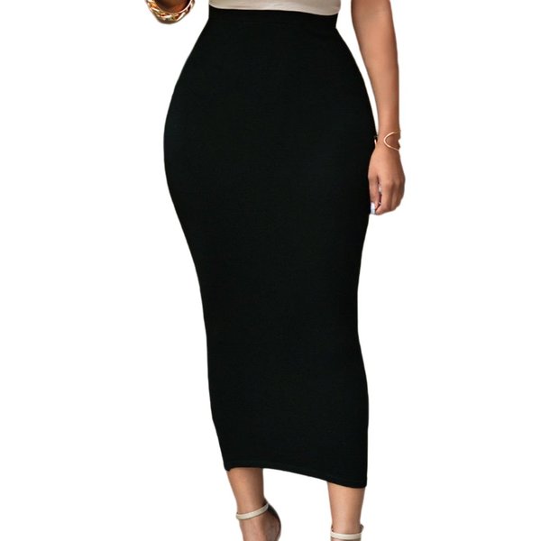 Eiffel Women's Sexy High Waist Bodycon Party Club Maxi Long Pencil Skirt Black