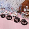 96 Pcs 65th Birthday Party Supplies Happy 65th Birthday Rose Gold and Black Tableware Set 65th Plates and Napkins for Women Men Party Decorations 65th Birthday Cake Plates Party Favor for 24 Guests