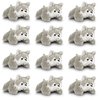 Forest & Twelfth Mini Wolf Plush Toys, 12 Pack Wolf Stuffed Animals Bulk, Stocking Stuffer for Girls & Boys, Animals Figures for Party Favors, Goody Bags, Classroom Treasure Box Prizes (Wolf)