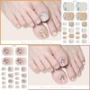 Generic 8 Sheets Toe Nails Wraps Stickers Decals Glossy Nail Polish Strips with Nail File Self Adhesive Marble Flowers Gel Toe Nail Wraps Design Flowers Nail Wraps for Women DIY Manicure Decoration