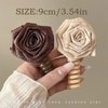 2 Pcs Braided Telephone Wire Hair Bands Dried Rose Flower Phone Cord Elastic Coils No Crease Elastic Coils Ponytail Braids Fixed Hair Rope Spiral Hair Ties(Beige, Coffee)