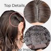 Vieuinaux Brown Mixed Ash Blonde Long Wigs for Women,20inch Wave Curly Middle Part Synthetic Hair Wig Daily with layered