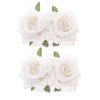 2 Pack Rose Flower Hair Clip Women Rose Flower Hair Accessories Wedding Hair Clip Flamenco Dancer (White)