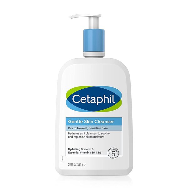 Cetaphil Gentle Skin Cleanser 20 fl oz, Hydrating Face Wash & Body Wash, Ideal For Sensitive, Dry Skin, Non-irritating, Wont Clog Pores, Fragrance-free, Soap-free, Dermatologist Recommended