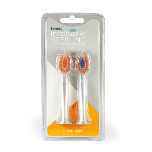 DentistRx InteliSonic Sterling Electric Brush Head Refill - 2 Pack