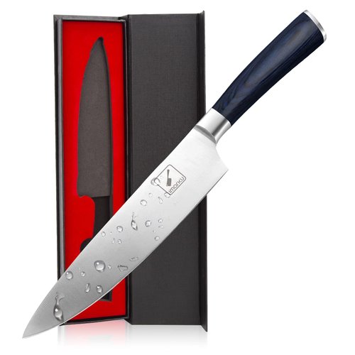 imarku Chef Knife - 8 Inch Pro Kitchen Knife, High Carbon Stainless Steel Japanese Knife, Chef's Knives with Ergonomic Handle, Ultra Sharp Knife, Unique Gifts for Men and Women (Blue Handle)