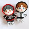 niannyyhouse 20cm Doll Clothes Loose Bulldog Hoodie Flanging Jeans Accessories Kpop Doll Dressup (White+Blue)