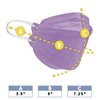 5 Layer Protection Disposable Adult Face mask with 3-Panel Flat Fold Design Structure for Indoor & Outdoor Usage│Made in USA - (5 pcs) (Lavender Purple)