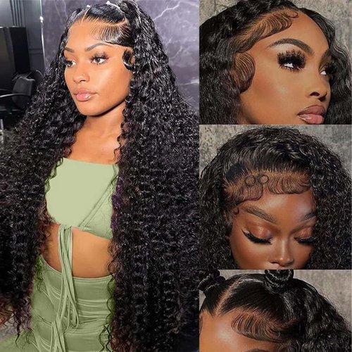 pidrez 22 Inch Deep Wave Lace Front Wigs Human Hair 13x4 HD Deep Curly Lace Front Wig Human Hair 150% Density Lace Frontal Wigs Human Hair Wigs for Women Pre Plucked with Baby Hair